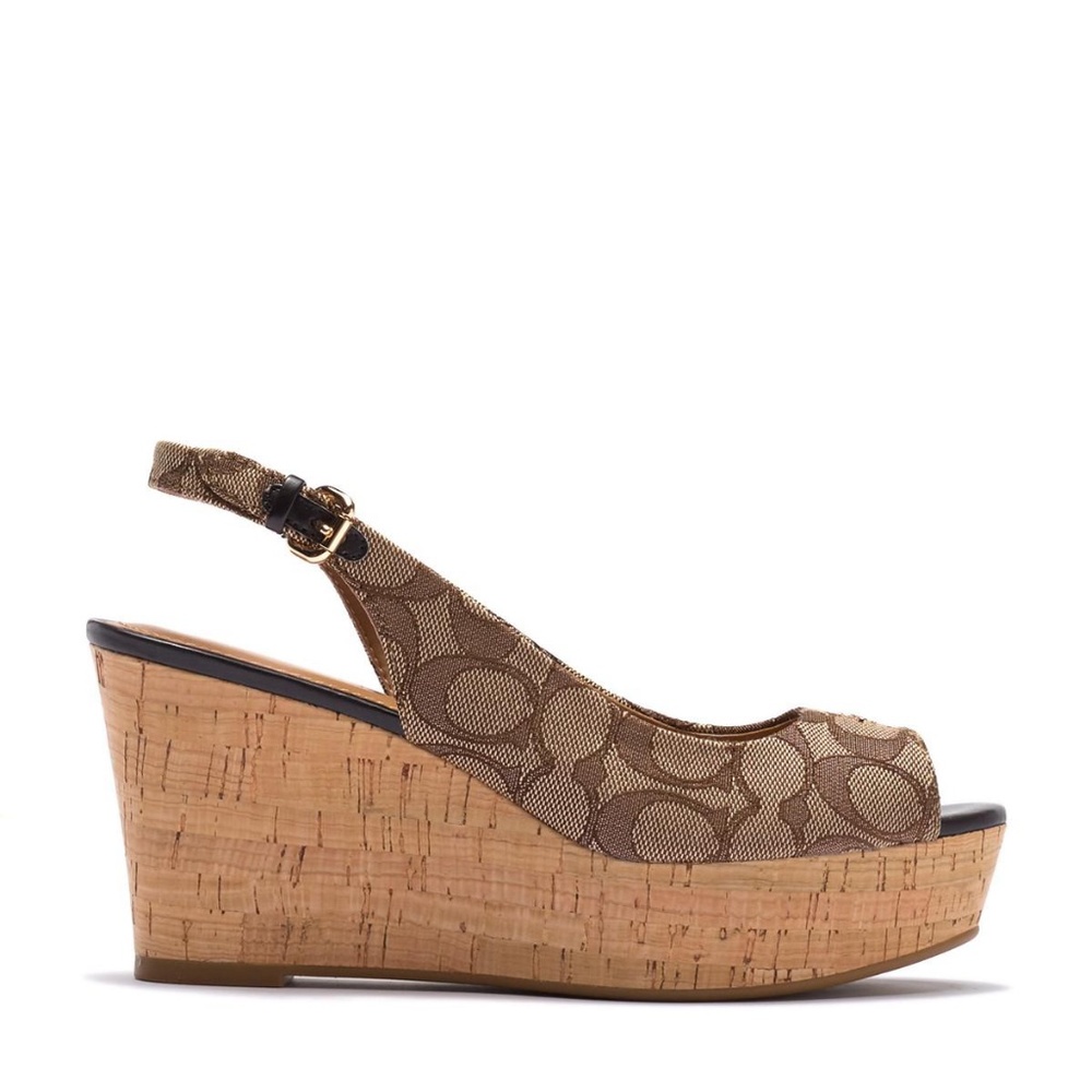 Coach Signature Ferry Wedges Platform Sandals 9.5 - Picture 4 of 15
